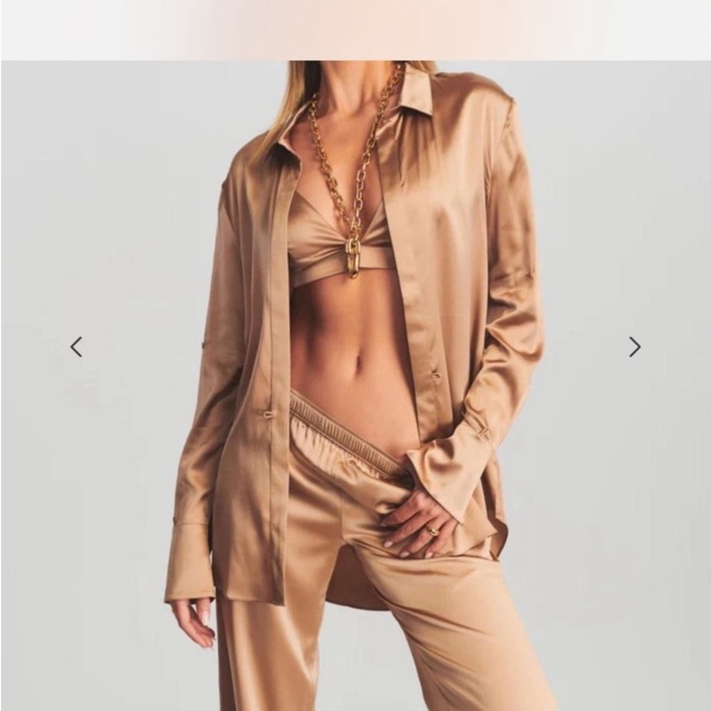 Satin Tan Lounge Set